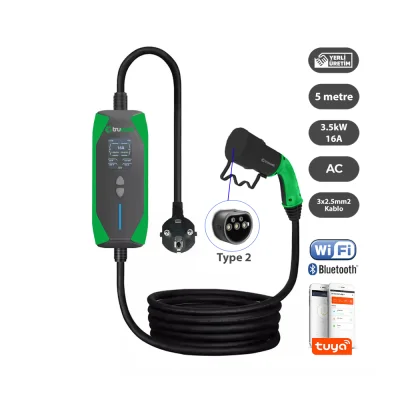 Truwatt 3.5kW Monofaz Tip-2 Elektrikli Araç Şarj Cihazı